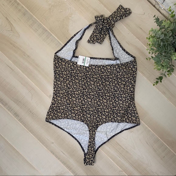 NWT Free People Talk Back Bodysuit in Black Combo - Picture 3 of 4